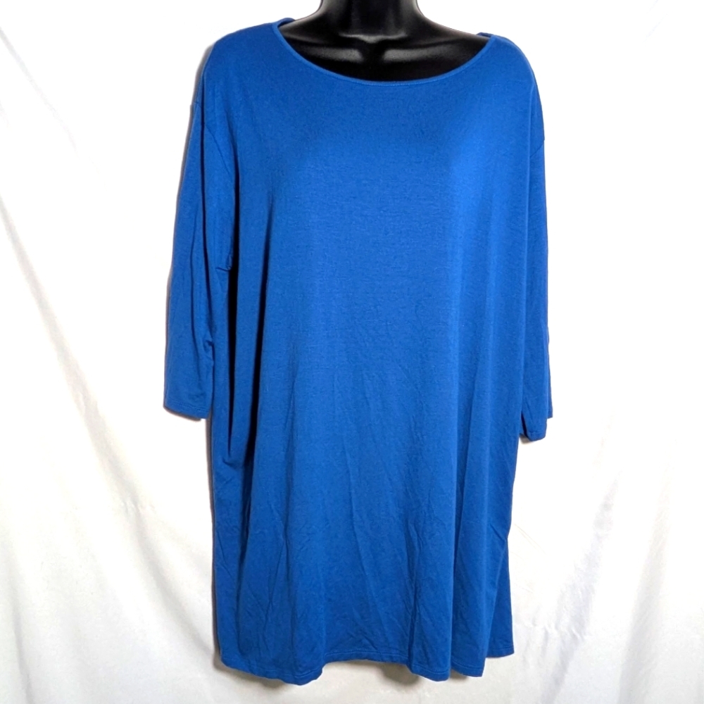 NWT J. Jill Wearever Collection Teal Tunic, 3/4 Sleeves, Stretchy, Comfy, Sz L‎